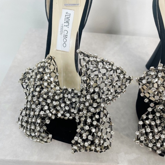 Jimmy Choo Mana 100mm Crystal Bow Heels - Picture 10 of 12